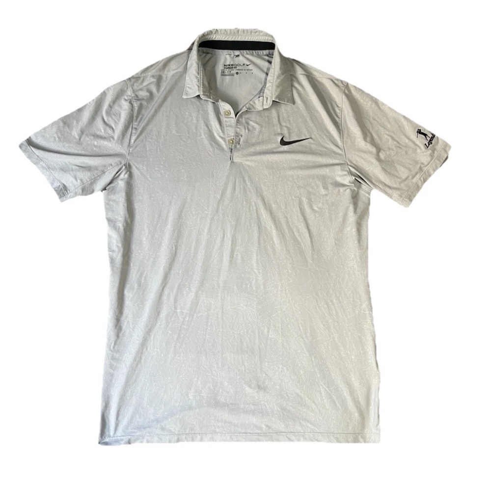 Nike Golf Dri-fit Standard Fit Gray Polo. Cool Design Legends Embroidery Sz M